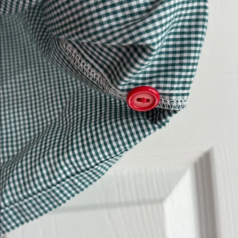 Vive La Fete Green Gingham Pajama Shirt